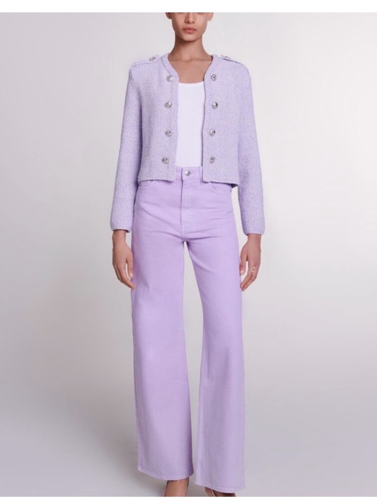 Lilac Cropped Boucl Jacket